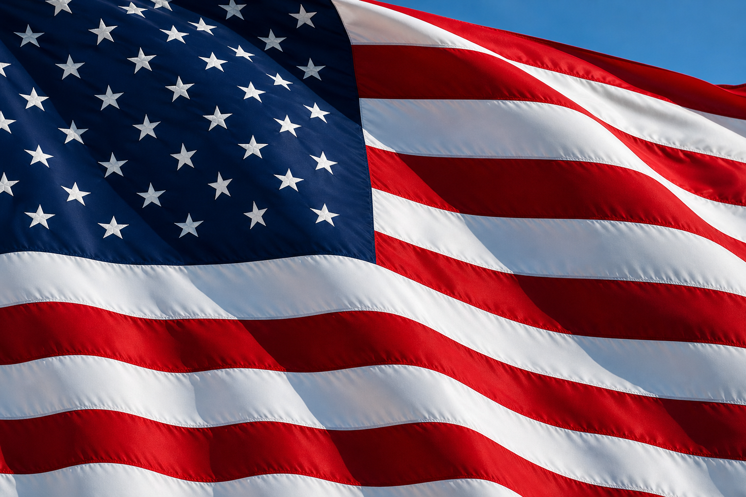 American flag waving in the wind
